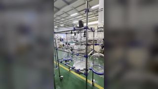 Lò phản ứng thủy tinh trong phòng thí nghiệm để tổng hợp hóa học